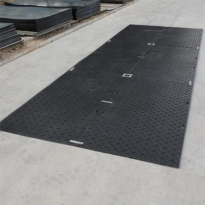 48 X 96 Inches Portable Black Polyethylene Plastic Temporary Road Mats For Excavator