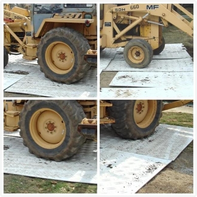 4ft.W X 8ft.L Diamond Plate Tread Design HDPE Ground Protection Mats Clear