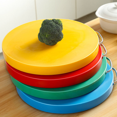 Kitchen Eco Friendly Meat Round Polyethylene Plastic Chopping Board With Handle