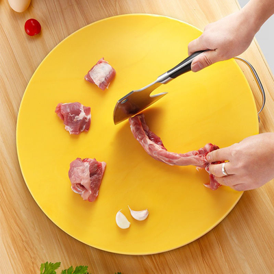 Kitchen Eco Friendly Meat Round Polyethylene Plastic Chopping Board With Handle