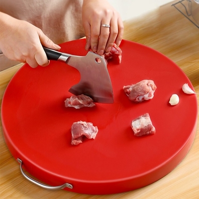 Kitchen Eco Friendly Meat Round Polyethylene Plastic Chopping Board With Handle