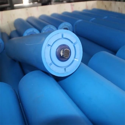 Blue UHMWPE Belt Conveyor Roller Idler For Mining Belt Conveyor Roller