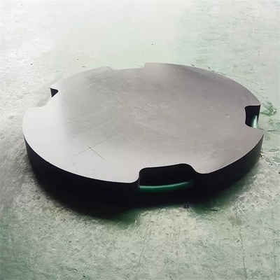 Black Round HDPE Jack Foot Plate Plastic Crane Outrigger Pad For Mobile Cranes